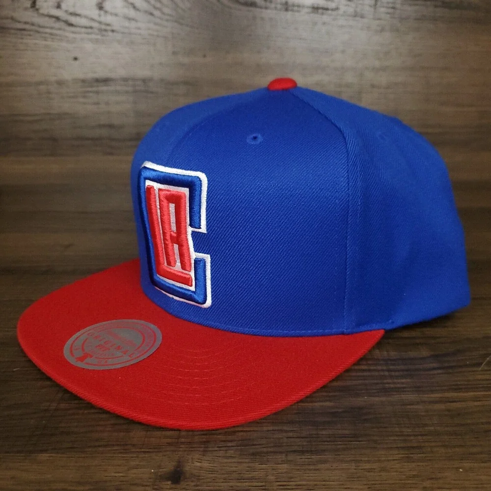 LA Clippers Mitchell & Ness NBA Snapback Cap Hat 3D Logo Blue‎ Red NWT